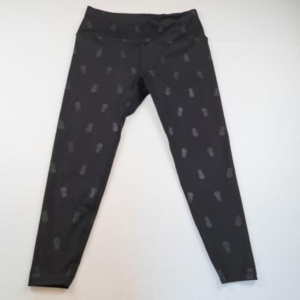 Beyond Yoga Leggings Womens XL Black Pineapple Print Ankle High Waist Yoga